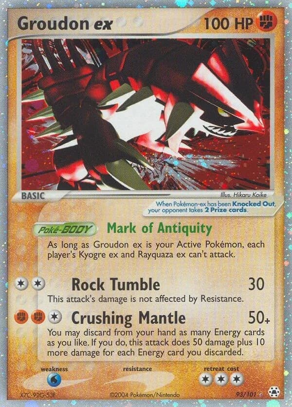 Groudon EX Hidden Legends 93 Pokémon card