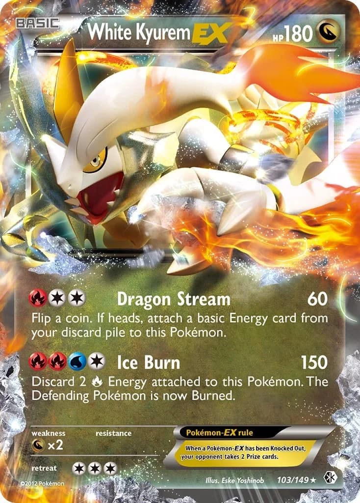 White Kyurem EX Boundaries Crossed 103 Pokémon card