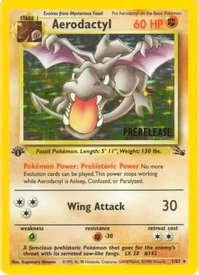 Aerodactyl [Prerelease 1st Edition] Fossil 1 Pokémon card
