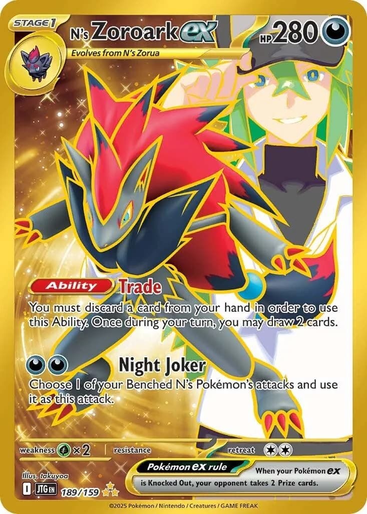 N's Zoroark Ex Journey Together 189 Pokémon card