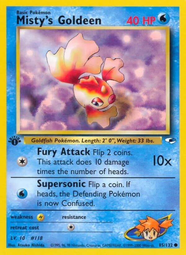 Misty's Goldeen [1st Edition] Gym Heroes 85 Pokémon card