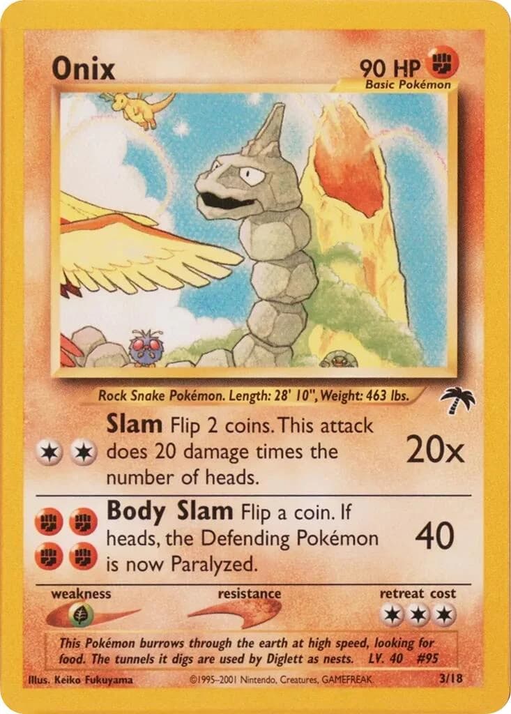 Onix Southern Islands 3 Pokémon card