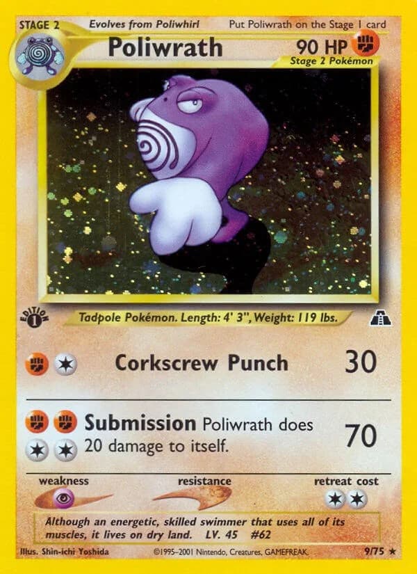 Poliwrath [Unlimited] Neo Discovery 9 Pokémon card