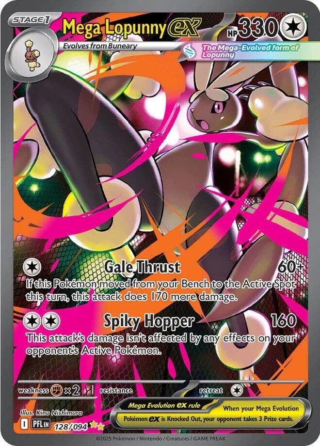 Mega Lopunny ex Phantasmal Flames 128 Pokémon card