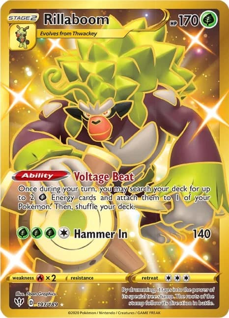 Rillaboom Darkness Ablaze 197 Pokémon card