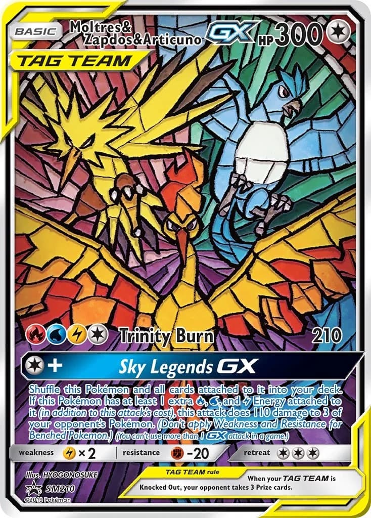 Moltres & Zapdos & Articuno GX Promo SM210 Pokémon card