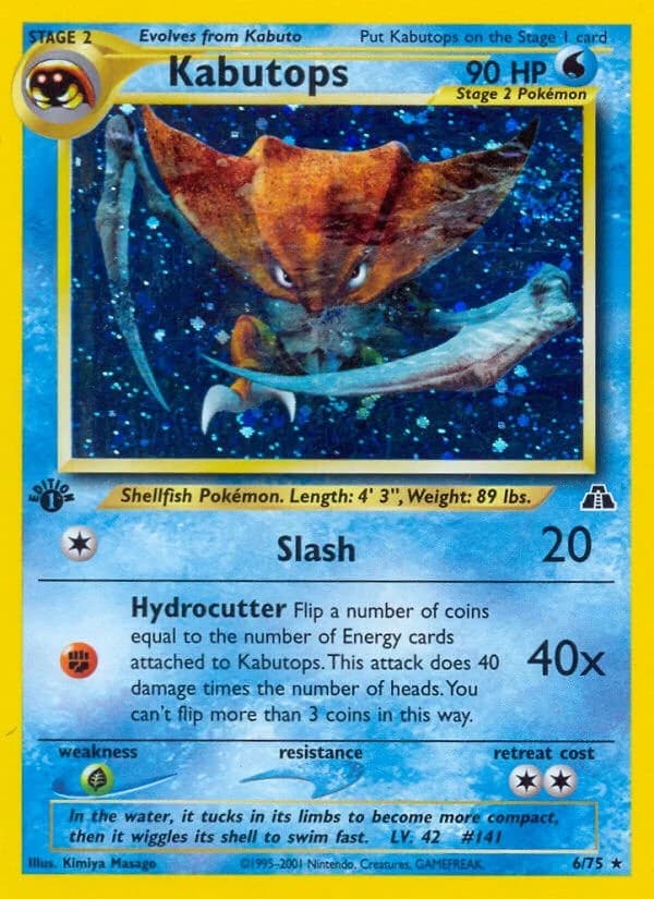 Kabutops [Unlimited] Neo Discovery 6 Pokémon card