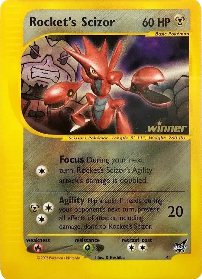 Rocket's Scizor [Winner] Best of Game 4 Pokémon card