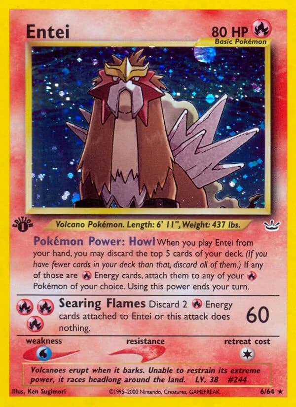 Entei [1st Edition] Neo Revelation 6 Pokémon card