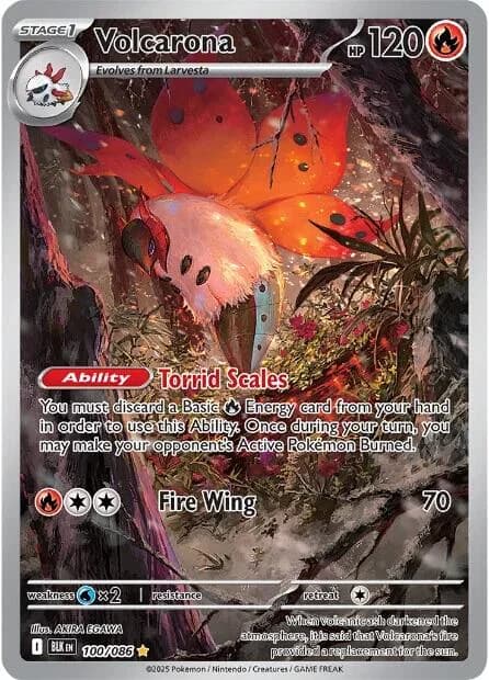 Volcarona Black Bolt 100 Pokémon card