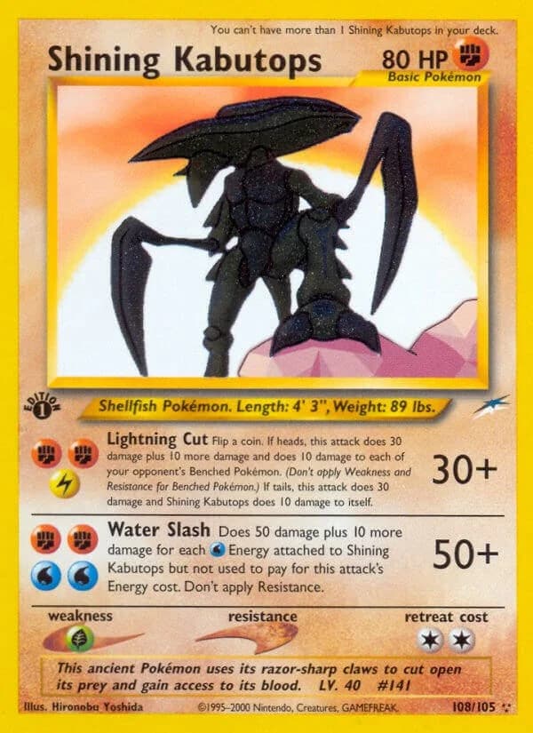 Shining Kabutops [Unlimited] Neo Destiny 108 Pokémon card