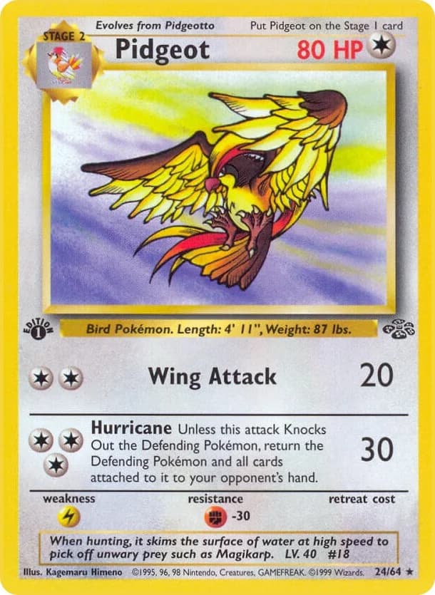 Pidgeot [1st Edition] Jungle 24 Pokémon card