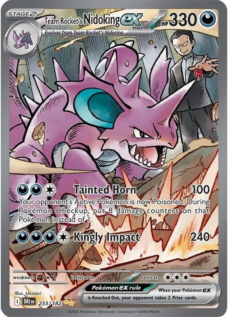 Team Rocket's Nidoking ex Destined Rivals 233 Pokémon card