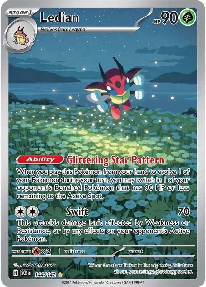 Ledian Stellar Crown 144 Pokémon card