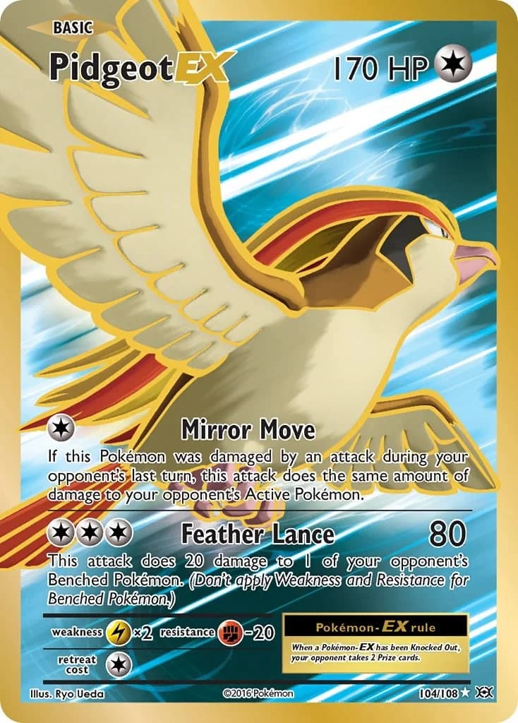 Pidgeot EX Evolutions 104 Pokémon card
