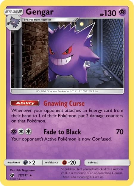 Gengar [Reverse Holo] Crimson Invasion 38 Pokémon card