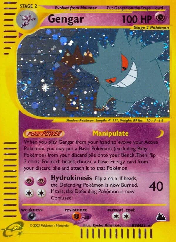 Gengar Skyridge H9 Pokémon card
