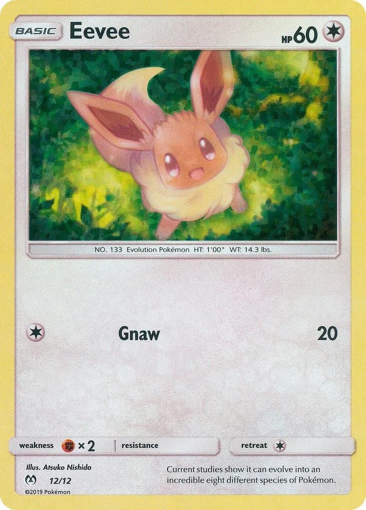 Eevee McDonalds 2019 12 Pokémon card