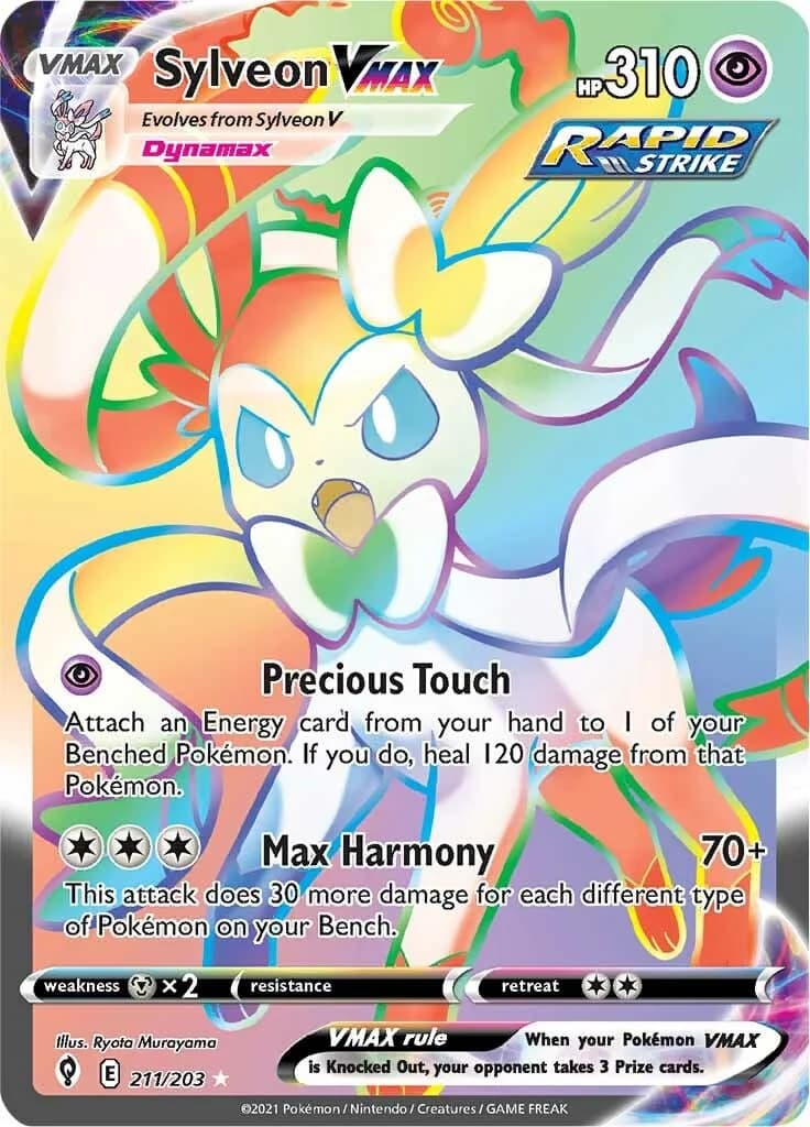 Sylveon VMAX Evolving Skies 211 Pokémon card
