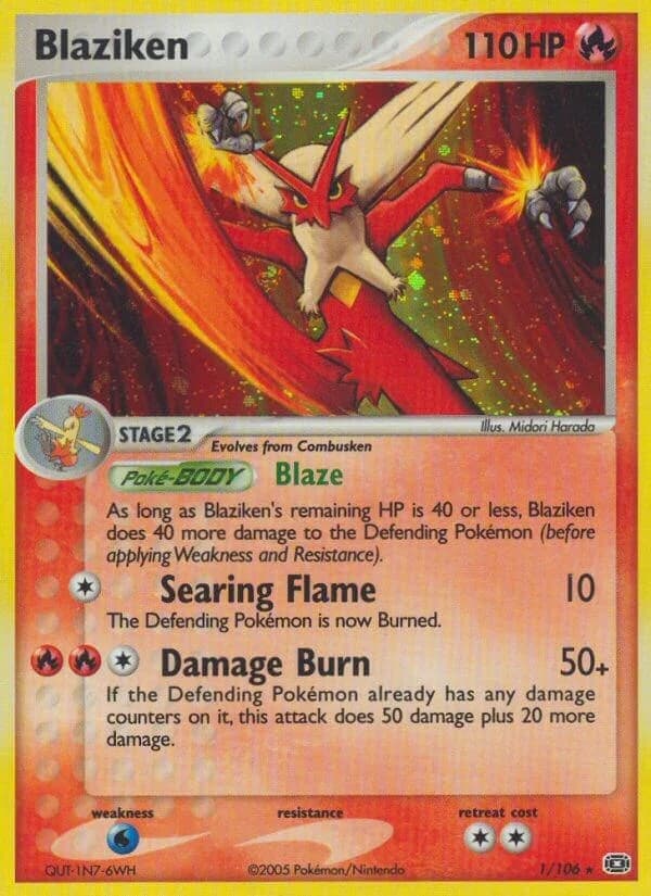 Blaziken Emerald 1 Pokémon card