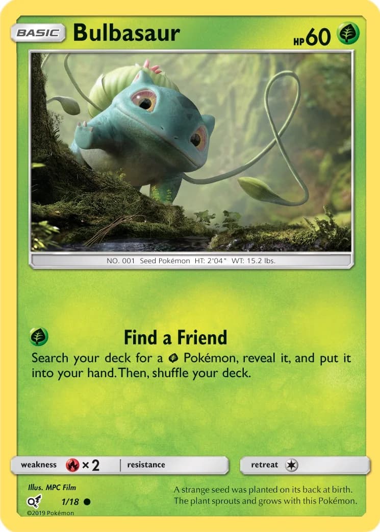 Bulbasaur Detective Pikachu 1 Pokémon card