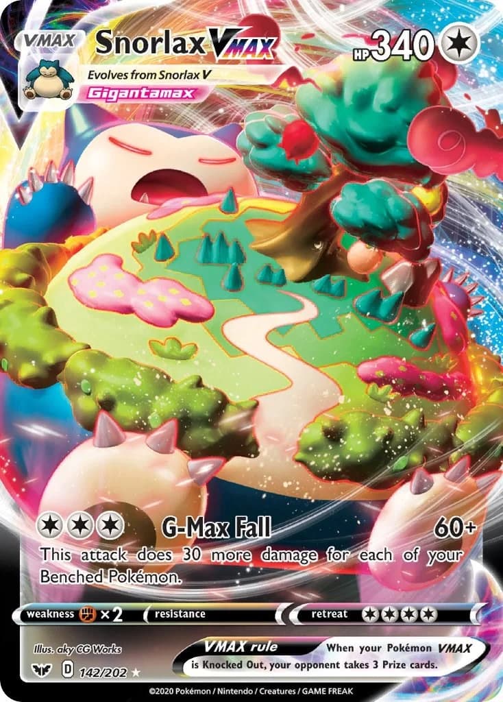 Snorlax Vmax Sword & Shield 142 Pokémon card
