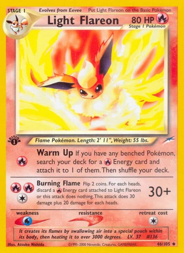 Light Flareon [1st Edition] Neo Destiny 46 Pokémon card