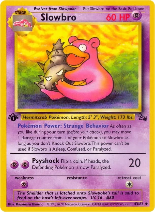 Slowbro [1st Edition] Fossil 43 Pokémon card
