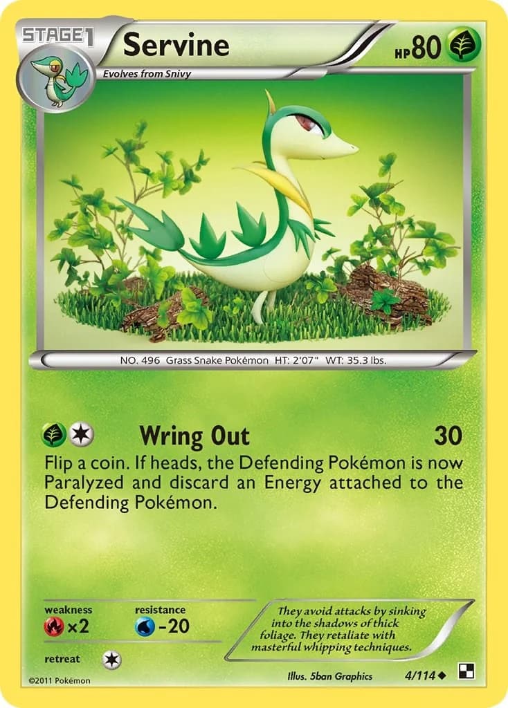 Servine [Reverse Holo] Black & White 4 Pokémon card