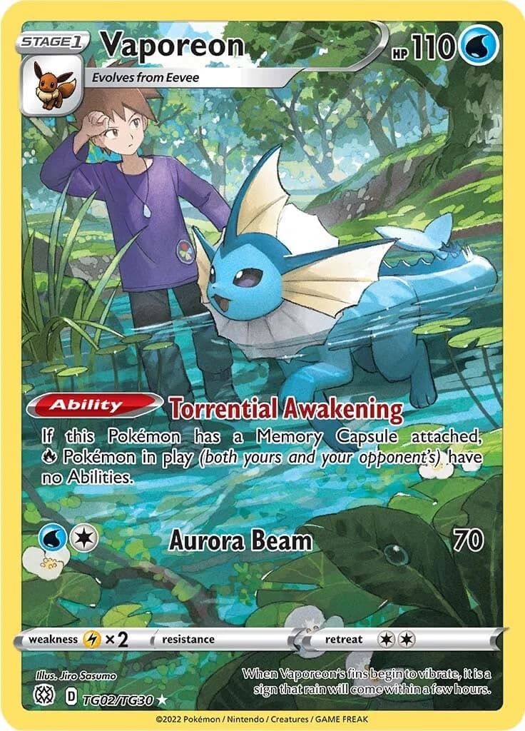 Vaporeon Brilliant Stars TG02 Pokémon card