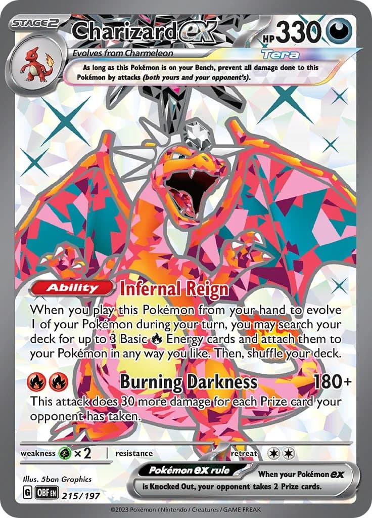 Charizard ex Obsidian Flames 215 Pokémon card