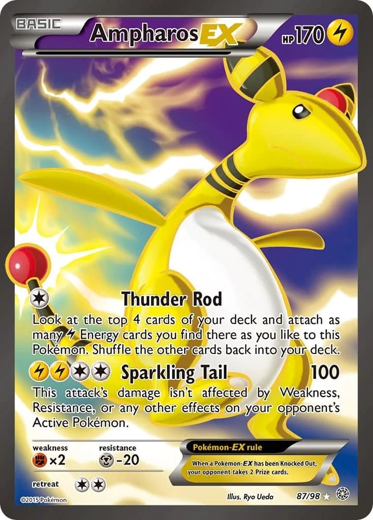 Ampharos EX Ancient Origins 87 Pokémon card