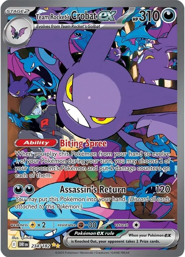 Team Rocket's Crobat ex Destined Rivals 234 Pokémon card