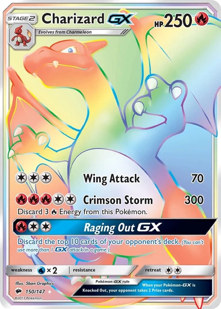 Charizard GX Burning Shadows 150 Pokémon card