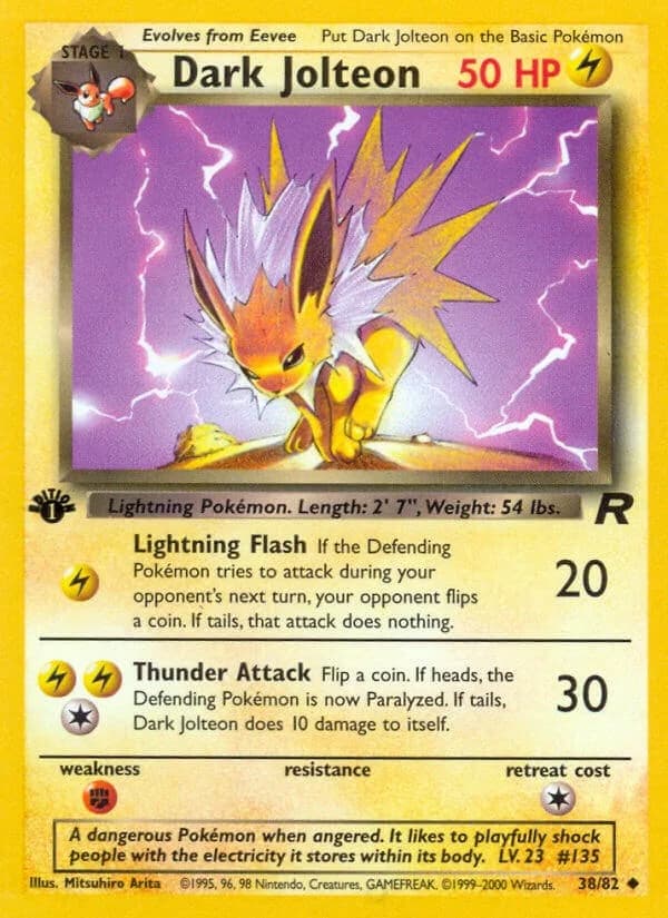 Dark Jolteon [1st Edition] Team Rocket 38 Pokémon card