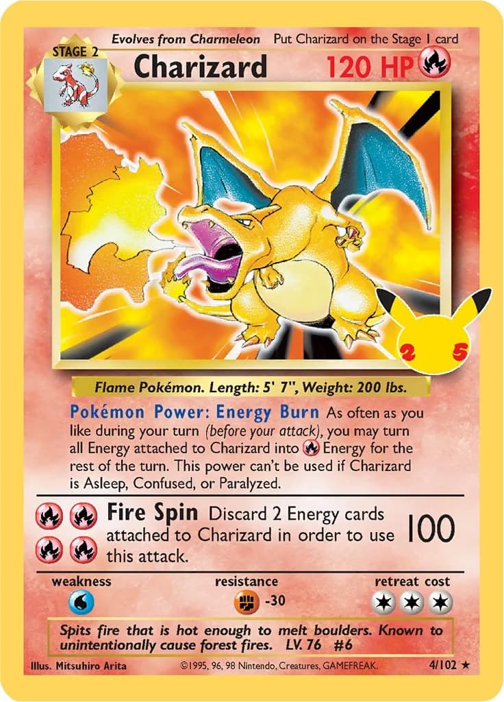 Charizard Celebrations 4 Pokémon card