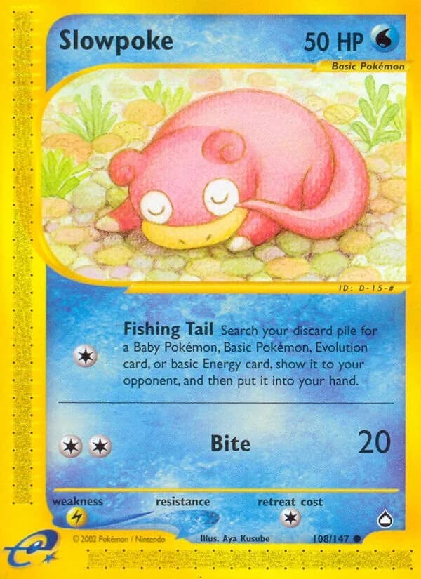 Slowpoke Aquapolis 108 Pokémon card