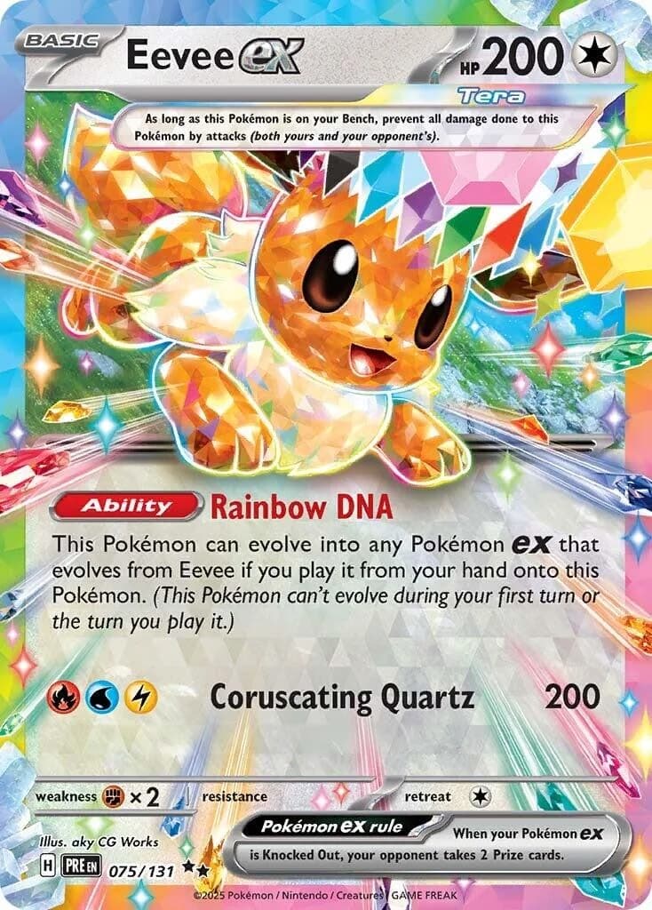 Eevee ex Prismatic Evolutions 75 Pokémon card