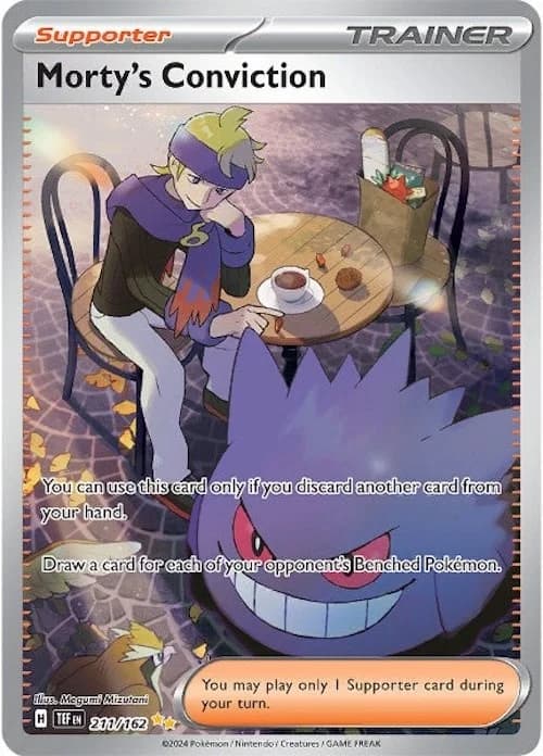 Morty's Conviction Temporal Forces 211 Pokémon card