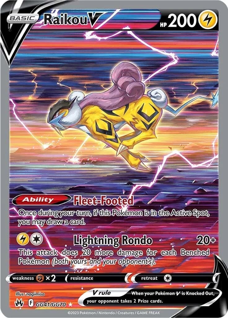 Raikou V Crown Zenith GG41 Pokémon card