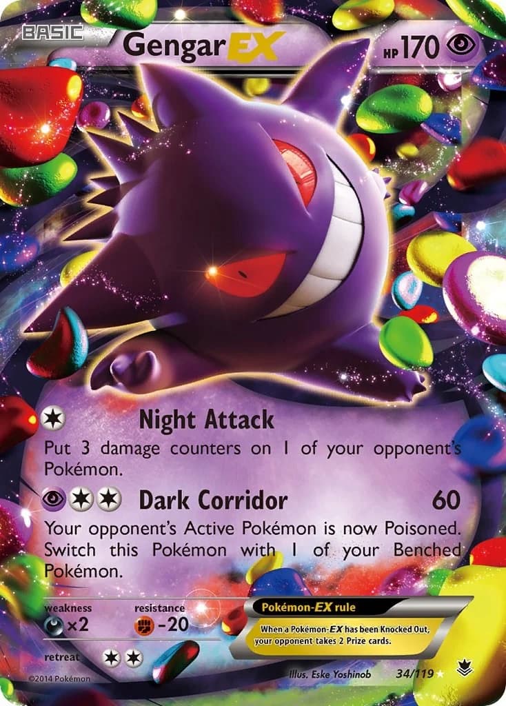Gengar EX Phantom Forces 34 Pokémon card