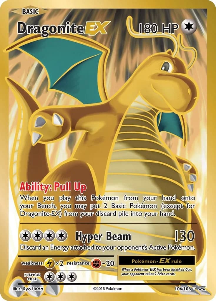 Dragonite EX Evolutions 106 Pokémon card