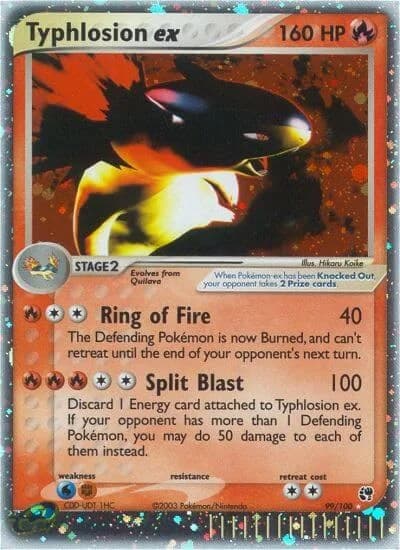 Typhlosion EX Sandstorm 99 Pokémon card