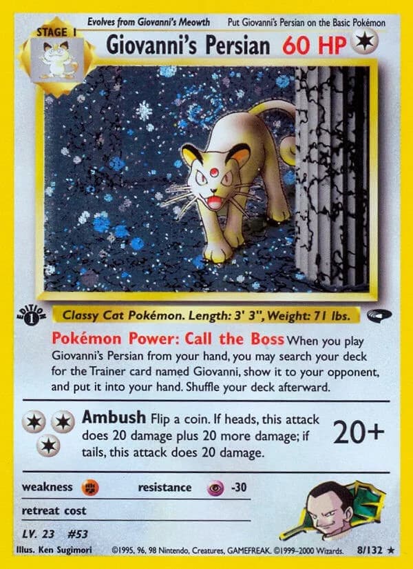 Giovanni's Persian [1st Edition] Gym Challenge 8 Pokémon card