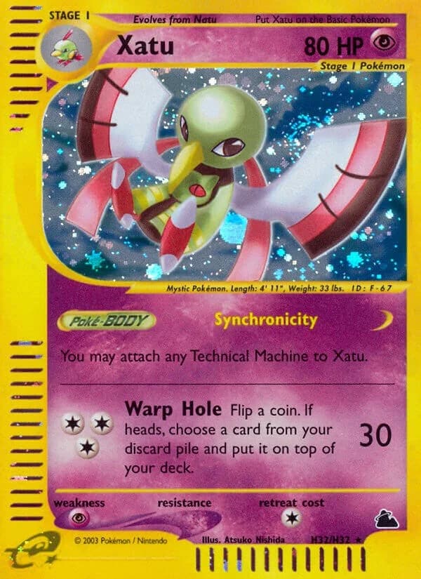 Xatu Skyridge H32 Pokémon card
