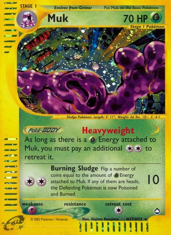 Muk Aquapolis H17 Pokémon card