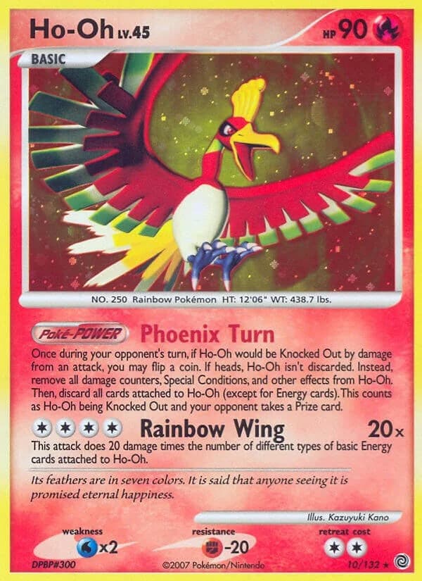 Ho-Oh Secret Wonders 10 Pokémon card