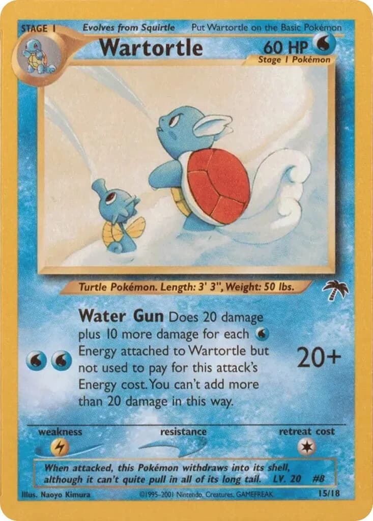 Wartortle Southern Islands 15 Pokémon card