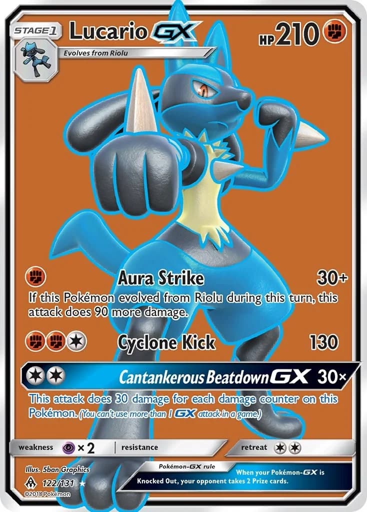 Lucario GX Forbidden Light 122 Pokémon card