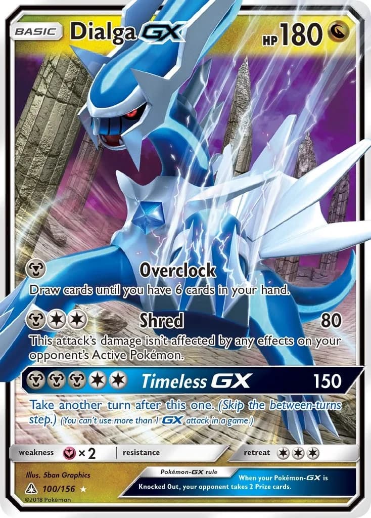 Dialga GX Ultra Prism 100 Pokémon card
